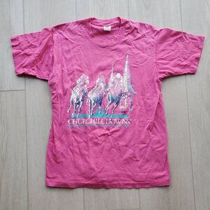 Fruit Of The Loom 100% Cotton Vintage 90's Single Stitch Pink Graphic TShirt